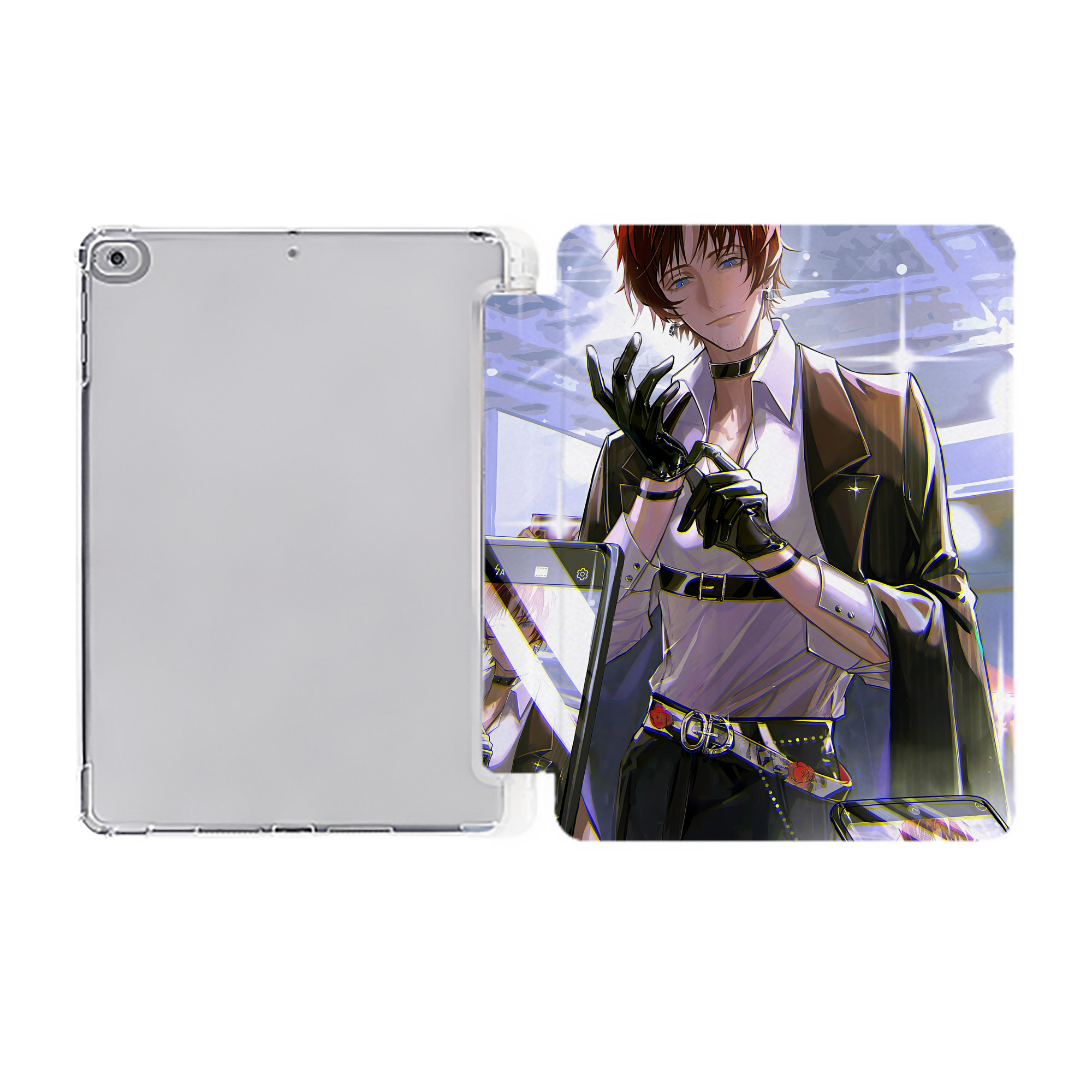 （画像用） 文豪ストレイドッグス Bungo Stray Dogs IPad ケース ペン収納付き 三つ折りスタンド PUレザー×シリコン 対応機種9.5/10.5/10.9インチ
